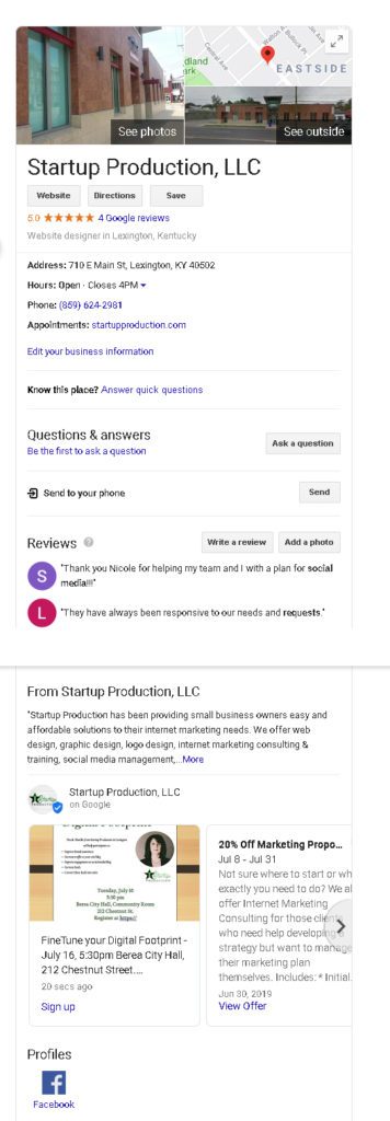 Why Promote Your Business On Google My Business Startup Production Llc